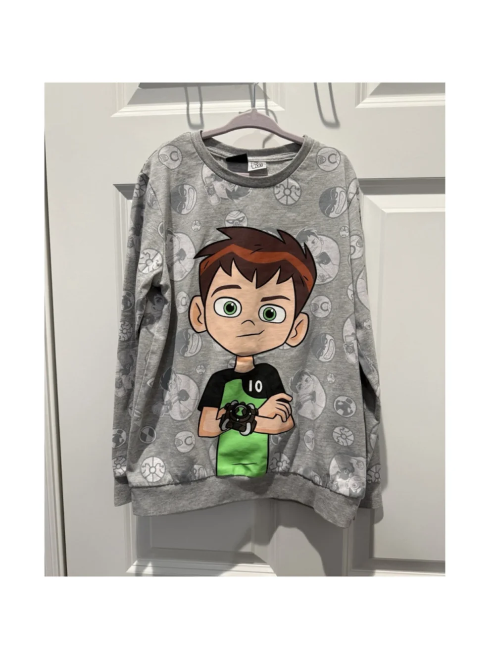 LC Waikiki Ben 10 Graphic Print Sweatshirt Pullover Crew Neck Gray 8-9Y